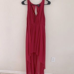 High-low maroon chiffon dress from Express size S.